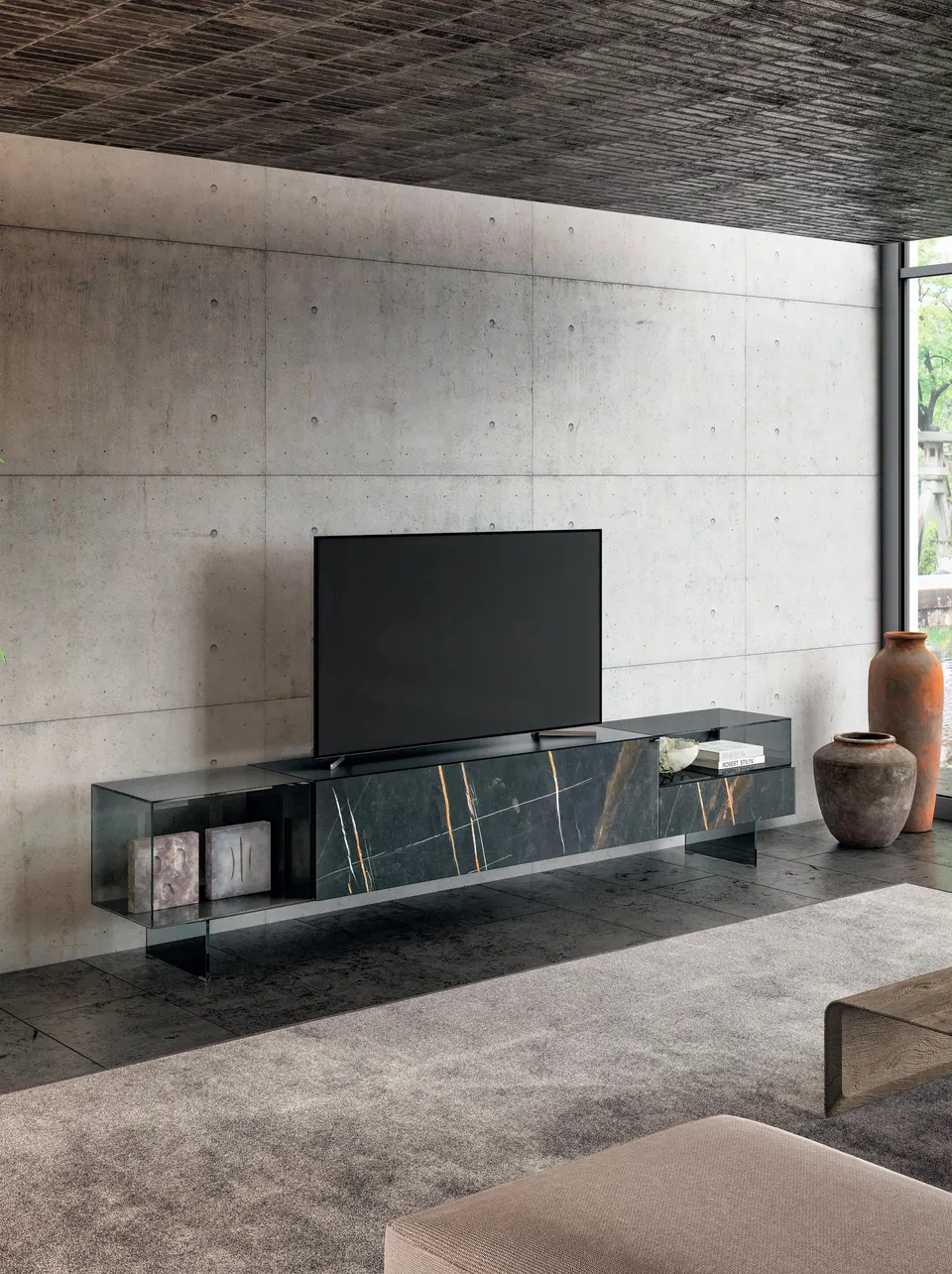 36e8 Glass TV Stauraumsystem — Lago, foto 2