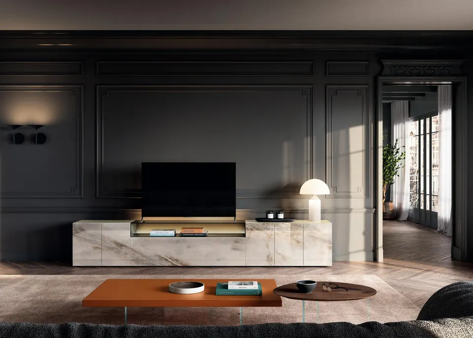 36e8 Glass TV Stauraumsystem — Lago, foto 8