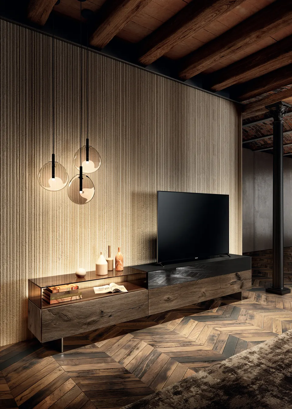36e8 Glass TV Stauraumsystem — Lago, foto 9