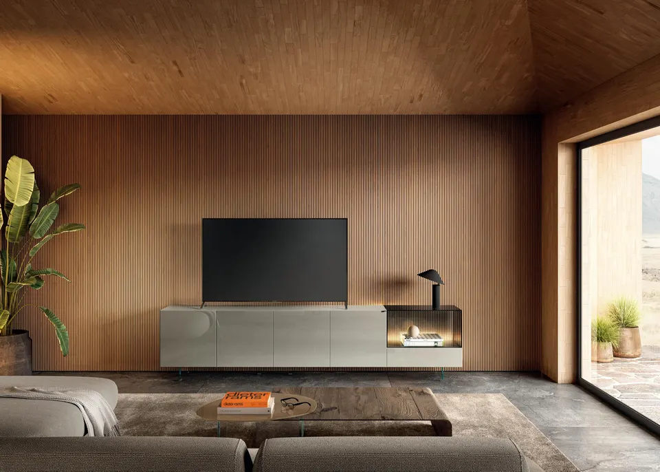 36e8 Glass TV Stauraumsystem — Lago, foto 12