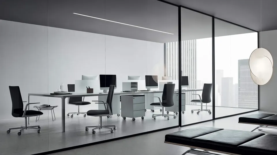 Flat system desk — Rimadesio, photo 1
