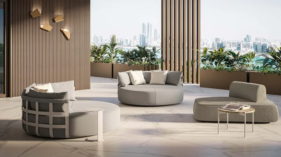 Dafne Round Big Outdoor Pouf — Rugiano